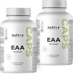 nutri+ EAA Kapseln mit 9 essentiellen Aminosäuren glutenfrei zuckerfrei ohne Zusatzstoffe 360 Stück – Bild 1 von 1