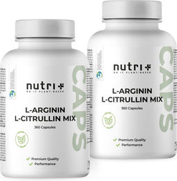 nutri+ L-Arginin Citrullin Kapseln glutenfrei zuckerfrei ohne Zusatzstoffe 720 Stück – Bild 1 von 1