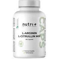Produktbild von nutri+ L-Arginin und L-Citrullin Kapseln 360 Stück glutenfrei zuckerfrei ohne Zusatzstoffe