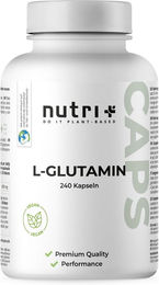 nutri+ L-Glutamin Kapseln 240 Stück glutenfrei zuckerfrei ohne Zusatzstoffe – Bild 1 von 1