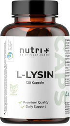 nutri+ L-Lysin Kapseln 30 mg 120 Stück glutenfrei zuckerfrei ohne Zusatzstoffe – Bild 1 von 2