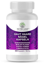 NUTRI-LEAF Biotin-Komplex Kapseln mit Zink, Hirse, Bambus und Brennnessel 60 Stück – Bild 1 von 6