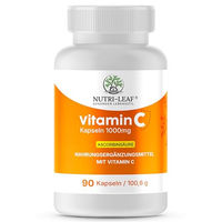 Produktbild von NUTRI-LEAF Vitamin C Ascorbinsäure 1000 mg Kapseln Vegan 90 Stück