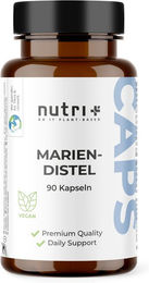 nutri+ Mariendistel Kapseln mit Artischocke und Löwenzahn vegan und glutenfrei – Bild 1 von 2