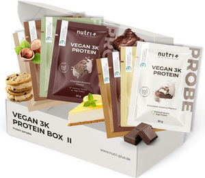 nutri+ Probenbox Vegan 3K Protein II Mehrkomponenten Protein Pulver vegan und laktosefrei – Bild 1 von 2