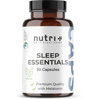 Produktbild von nutri+ Sleep Essentials Kapseln mit Baldrian und Melatonin vegan und glutenfrei