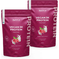 Produktbild von Nutri+ Vegan Protein 3k Himbeere Joghurt Proteinpulver mit 80% Eiweiß 2000 g