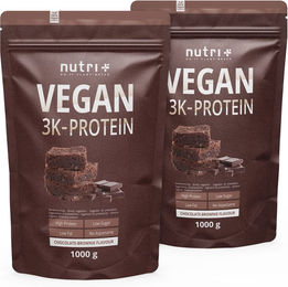 Nutri+ Veganes Mehrkomponenten Proteinpulver laktosefrei und ohne Zusatzstoffe 1000 g – Bild 1 von 3
