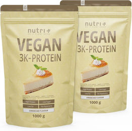 Nutri+ Veganes Mehrkomponenten Proteinpulver laktosefrei und ohne Zusatzstoffe 1000 g – Bild 1 von 1