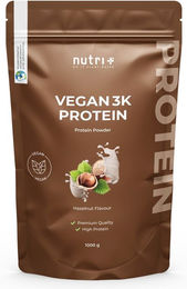 nutri+ Veganes Mehrkomponenten Proteinpulver laktosefrei und ohne Zusatzstoffe 1kg – Bild 1 von 4
