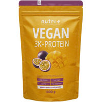 Produktbild von nutri+ Veganes Mehrkomponenten Proteinpulver laktosefrei und ohne Zusatzstoffe 1kg