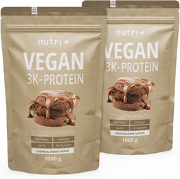Nutri+ Veganes Mehrkomponenten Proteinpulver laktosefrei und ohne Zusatzstoffe – Bild 1 von 2