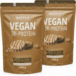 nutri+ Veganes Mehrkomponenten Proteinpulver laktosefrei und ohne Zusatzstoffe 2kg – Bild 1 von 2