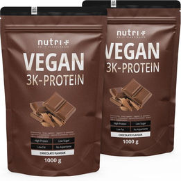Nutri+ Veganes Mehrkomponenten Proteinpulver laktosefrei und ohne Zusatzstoffe 2kg – Bild 1 von 2