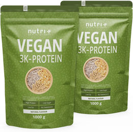 Nutri+ Veganes Mehrkomponenten Proteinpulver laktosefrei und ohne Zusatzstoffe – Bild 1 von 3