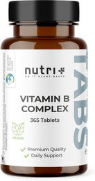 nutri+ Vitamin B Komplex Tabletten vegan ohne Zusatzstoffe für Sportler 365 Stück – Bild 1 von 1