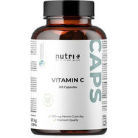 Produktbild von nutri+ Vitamin C Kapseln mit Calciumascorbat vegan und ohne Zusatzstoffe für Sportler