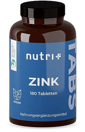 Nutri + Zink Bisglycinat Tabletten 25 mg, 180 Stück, vegan, laktosefrei, zuckerfrei und glutenfrei – Bild 1 von 4