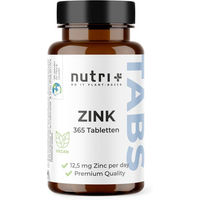 Produktbild von nutri+ Zink Bisglycinat Tabletten 25 mg vegan glutenfrei ohne Zusatzstoffe für Sportler