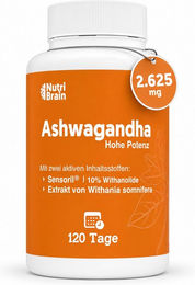 NUTRIBRAIN Ashwagandha Kapseln ohne Zusatzstoffe 120 Stück – Bild 1 von 3
