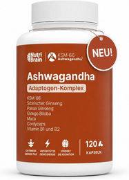 NUTRIBRAIN Ashwagandha Komplex Kapseln vegan glutenfrei 120 Stück – Bild 1 von 2