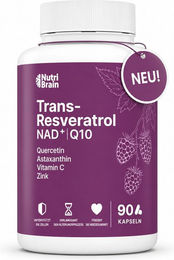 NUTRIBRAIN Trans-Resveratrol, NAD+ und Coenzym Q10 Kapseln laktosefrei und glutenfrei – Bild 1 von 2