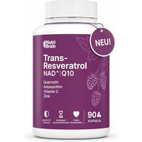 Produktbild von NUTRIBRAIN Trans-Resveratrol, NAD+ und Coenzym Q10 Kapseln laktosefrei und glutenfrei