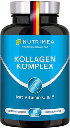 Nutrimea Collagen Kapseln mit Kollagen Hydrolysat Peptiden Typ I und II sowie natürlichem Vitamin C, E und A aus marinem Fisch – Bild 1 von 3
