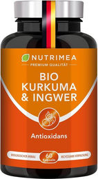 Nutrimea DETOX Ingwer & Kurkuma Kapseln Bio Vegan Glutenfrei 60 Stück – Bild 1 von 3