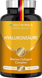 Nutrimea Hyaluronsäure Kapseln Hochdosiert mit marine Kollagen, Vitamin C und Vitamin A – Bild 1 von 2