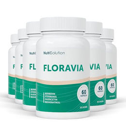 NutriSolution Floravia Kapseln mit Resveratrol, Zink, Vitamin B3, Vitamin D3, Berberin, Quercetin und Inulin vegan und glutenfrei – Bild 1 von 1