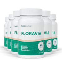 Produktbild von NutriSolution Floravia Kapseln mit Resveratrol, Zink, Vitamin B3, Vitamin D3, Berberin, Quercetin und Inulin vegan und glutenfrei