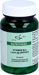 Nutritheke Green Line Vitamin B12 aktiviert 1000 µg Kapseln 60 Stück vegan glutenfrei laktosefrei – Bild 1 von 2