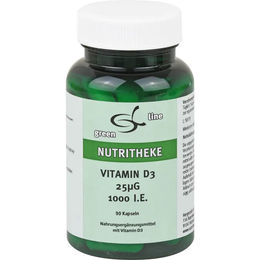 NUTRITHEKE Vitamin D3 1000 IE 25 µg Kapseln 90 Stück laktosefrei ohne Gelatine und Zusatzstoffe – Bild 1 von 2