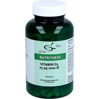 Produktbild von Nutritheke Vitamin D3 25 µg 1000 I.E. Kapseln 180 Stück laktosefrei und ohne Gelatine