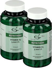 NUTRITHEKE Vitamin D3 3000 I.E. Kapseln 180 Stück vegetarisch laktosefrei glutenfrei ohne Gelatine – Bild 1 von 1