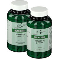 Produktbild von NUTRITHEKE Vitamin D3 3000 I.E. Kapseln 180 Stück vegetarisch laktosefrei glutenfrei ohne Gelatine