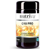 Produktbild von NUTRIVA Q10 PRO mit 200 mg Ubiquinon, 30 Weichgelatinekapseln, zuckerfrei, glutenfrei und ohne Zusatzstoffe