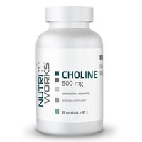Produktbild von NutriWorks Cholin 500 mg Kapseln ohne Zusatzstoffe für Sportler