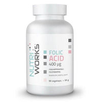 Produktbild von NutriWorks Folsäure 400 µg Kapseln ohne Zusatzstoffe für Schwangere, Stillende und Sportler