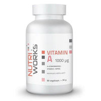 Produktbild von NutriWorks Vitamin A 1000 µg Kapseln ohne Zusatzstoffe