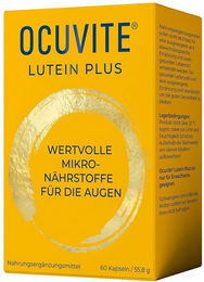 Ocuvite Lutein Plus Vitamin-Kombination Kapseln ohne Zusatzstoffe für Erwachsene 60 Stück – Bild 1 von 2