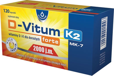 OLEOFARM D-Vitum Forte Vitamin D3 2000 IU und K2 Kapseln 120 Stück für Erwachsene – Bild 1 von 1