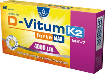OLEOFARM D-Vitum Stark Vitamin D3 4000 IE und K2 Nahrungsergänzung 60 Weichkapseln für Erwachsene – Bild 1 von 1