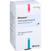 Produktbild von Omacor Emra-Med Omega-3 Weichkapseln 1000 mg 100 Stück