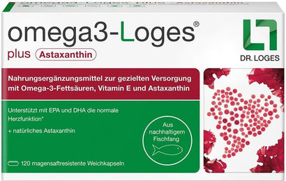 Omega3-Loges plus Kapseln mit Astaxanthin 120 Stück – Bild 1 von 3