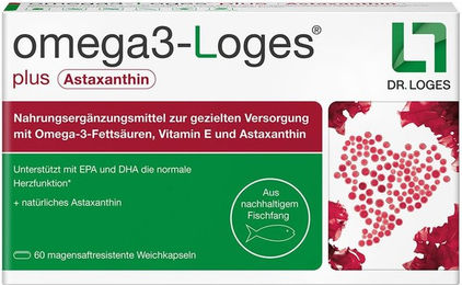 Omega3-Loges plus Kapseln mit Astaxanthin 60 Stück – Bild 1 von 3