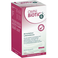 Produktbild von OMNi BiOTiC 6 Pulver mit 6 Bakterienstämmen und Inulin, 300 g, vegan, glutenfrei und laktosefrei