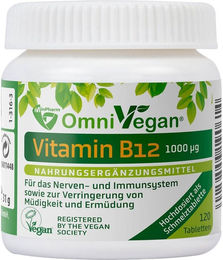 Omnivegan B12 1000 µg Lutschtabletten vegan für Erwachsene 120 Stück – Bild 1 von 1