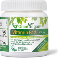 Produktbild von OmniVegan B12 1000 µg Tabletten mit Beerengeschmack vegan 120 Stück